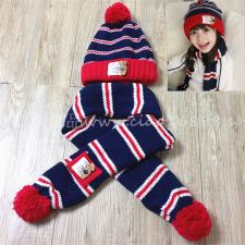【現貨❤SALE】❤兒童熊熊中性風格圍巾+毛帽二件組