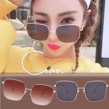 •許路兒Lure Hsu.Aniki同款•❤~UV400絕對防❥簡約時尚方圓型金框太陽眼鏡❥附獨家眼鏡盒\