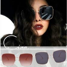 •許路兒Lure Hsu.Aniki同款•❤~UV400絕對防❥簡約時尚方圓型金框太陽眼鏡❥附獨家眼鏡盒\
